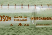 Vintage Accoson  glass syringe, 1940s, prop, display, collectible