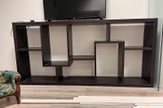 tv unit walnut shelving