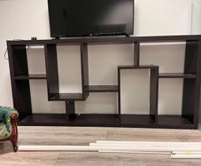 tv unit walnut shelving