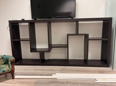 tv unit walnut shelving