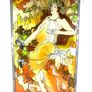 Vintage Art Nouveau Style Hand Painted and stained glass Glass Panel Image 9