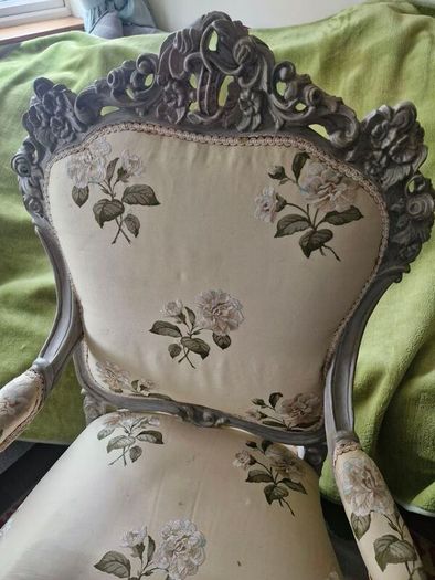 Beautifully carved chair requiring reupholstering