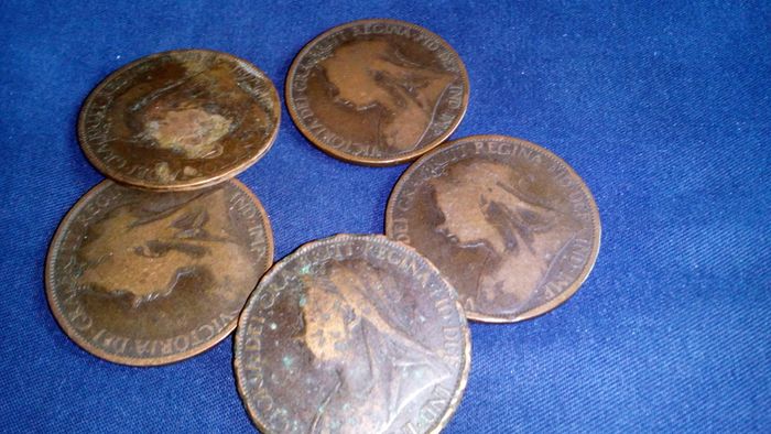 1896 Victoria Pennies.