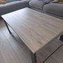 Grey Wood Coffee Table with Lower Shelf Image 4