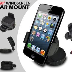 360 Degrees Rotating Windshield Car Mount Holder for iPhone 5