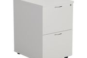 NEW White 2 Drawer Wooden Filing Cabinet