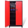 Tool Cabinet with 2 Doors Steel 90x40x180 cm Black and Red Image 4