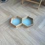Hexagon Wooden Wall Shelves /Pastel Blue Interior (Set of 2) Image 2