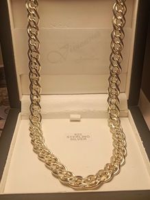 Sterling Silver Heavy Double Curb Link Chain