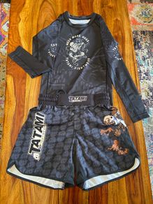Tatami grappling shorts and rash guard