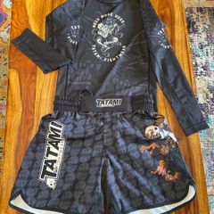 Tatami grappling shorts and rash guard