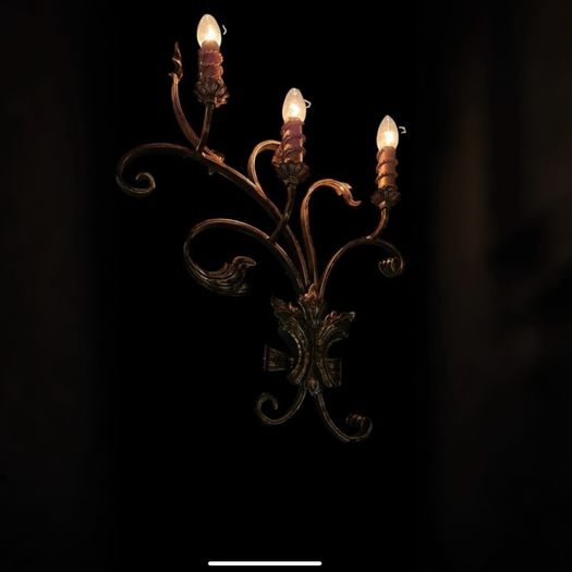Pair of 1970s German Wrought Iron Wall Lights
