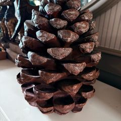 New XXXL frosted detail rustic resin Pinecone with subtle frost detail