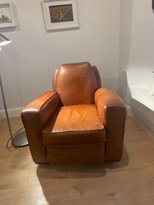 Mid century leather club armchairs
