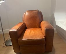 Mid century leather club armchairs