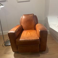 Mid century leather club armchairs