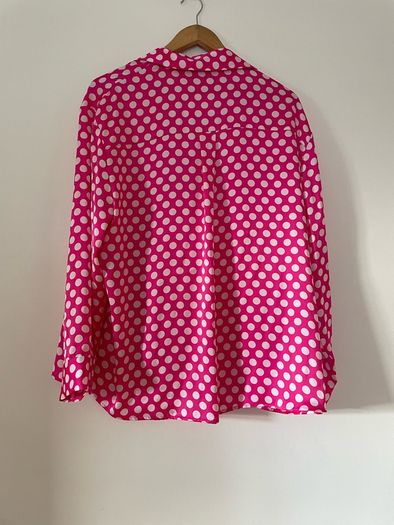 Dunnes pink polka dot blouse size 16