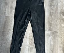 Leather look skinny trousers