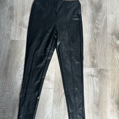 Leather look skinny trousers