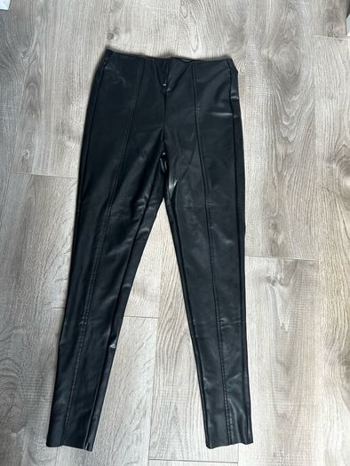 Leather look skinny trousers