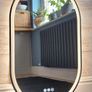 LED Bathroom Mirror 50x80cm Bluetooth Antifog 3 Color Temperature Black Frame Trim Bright Light ON/OFF Touch Swich Makeup Cosmetic Image 4