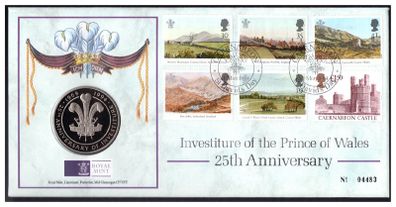 1994 Great Britain Investiture of the Prince of Wales 25th Anniversary PNC
