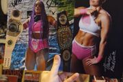 Rhio, Harley Hudson &amp; Blue Kane Wrestling Autographs