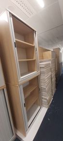 Office Tambour Cabinet Lockable 120 cm