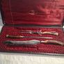 Art Nouveau Carving Set with Silver Collars Image 3