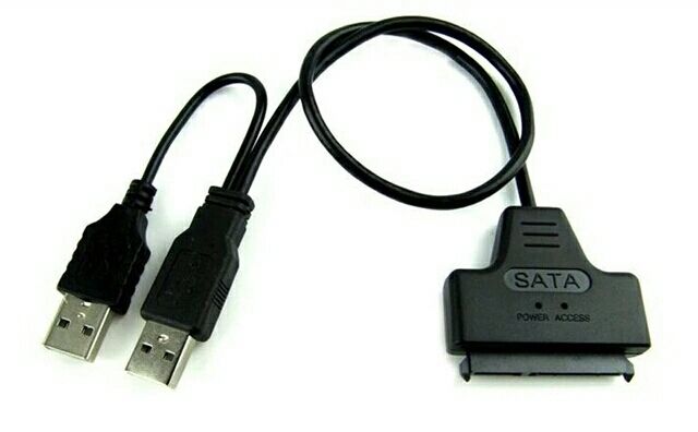 USB 2.0 to SATA 7+15 Pin 22Pin Adaptor