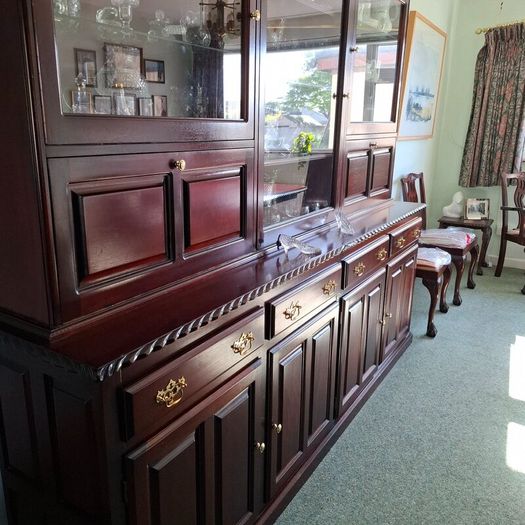 Dining Display Cabinet Carved Mahogany