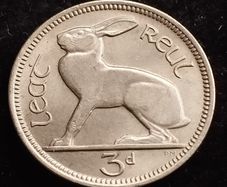 Ireland - 1968 - 3 Pence - Hare - KM.12a - UNC - [240]