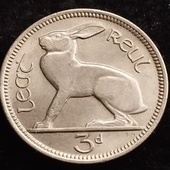 Ireland - 1968 - 3 Pence - Hare - KM.12a - UNC - [240]