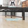 Double Bed Frame with Storage Headboard,Brown 4ft6 Metal Platform Bed frame with Wooden Headboard,Mattress Base,Underbed Storage,No Box Spring Needed Image 6