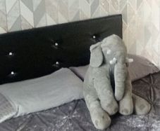 double bed base and headboard