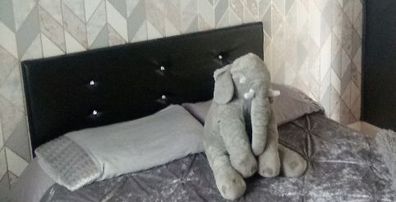 double bed base and headboard