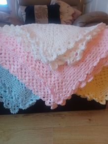 Hand made baby shawls