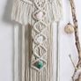 NEW SALE | Macrame Wall Hanging Eye Dream Catcher with Crystal Stone Pendant Boho Woven Image 7