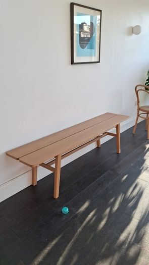 Oak dining table & bench - 8 seater