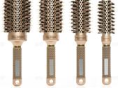 Nano Thermal Ceramic & Ionic Round Barrel Vented Hair Brush With Boar Bristle - Set of 4