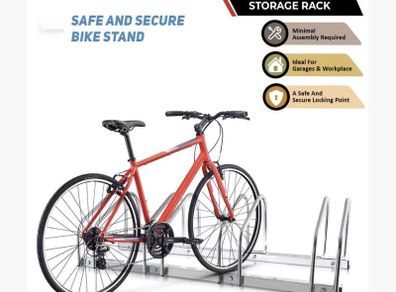 4 Bike Bicycle Stainless Steel Parking Rack Stand