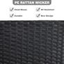 4pc Rattan Furniture Set Garden Patio Seating with coffee table Image 4