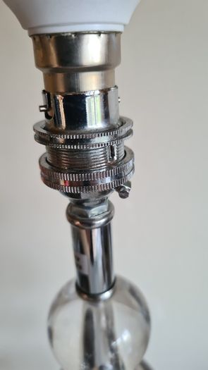 Beautiful Brushed Steel  Crackle Glass Table Lamp. In Mint Condition.
