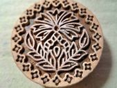 Handcrafted Wooden Printing Block Stamp - 6cm | Decorative Textile & Craft Tool