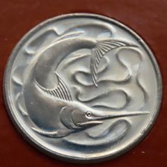 Singapore 1977 Coin Stamp cover BUNC Swordfish
