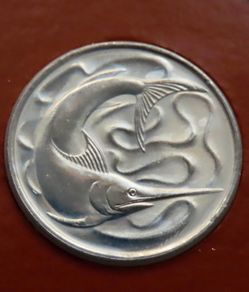 Singapore 1977 Coin Stamp cover BUNC Swordfish