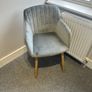 Velvet Chair, Grey (Excellent Condition) Image 4