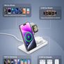Foldable 3 in 1 Wireless Charging Station for Apple Devices, Wireless Charger Stand with 20W PD Adapter for iPhone 17/16/15/14/13/12/11, Apple Watch & AirPods Charging Dock White Image 2
