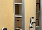 Sliding stacked storage system on rails