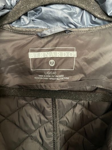 Navy Bernardo Puffer Coat With Hood